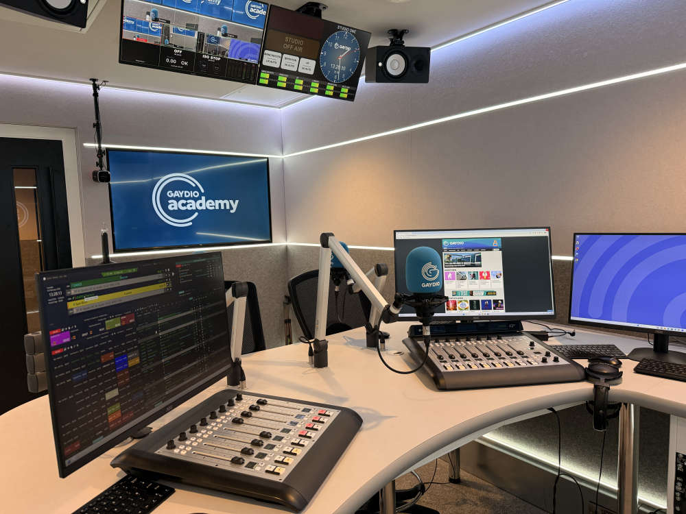 The Gaydio Academy studio control room